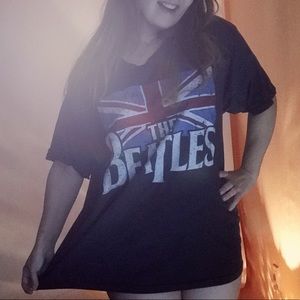 The Beatles Men's Marled Blue/Gray T-Shirt Size 2X